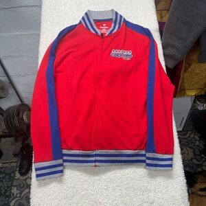 Fanatics Washington Capitals hockey Red & Blue Jacket, size Med sewn on letters